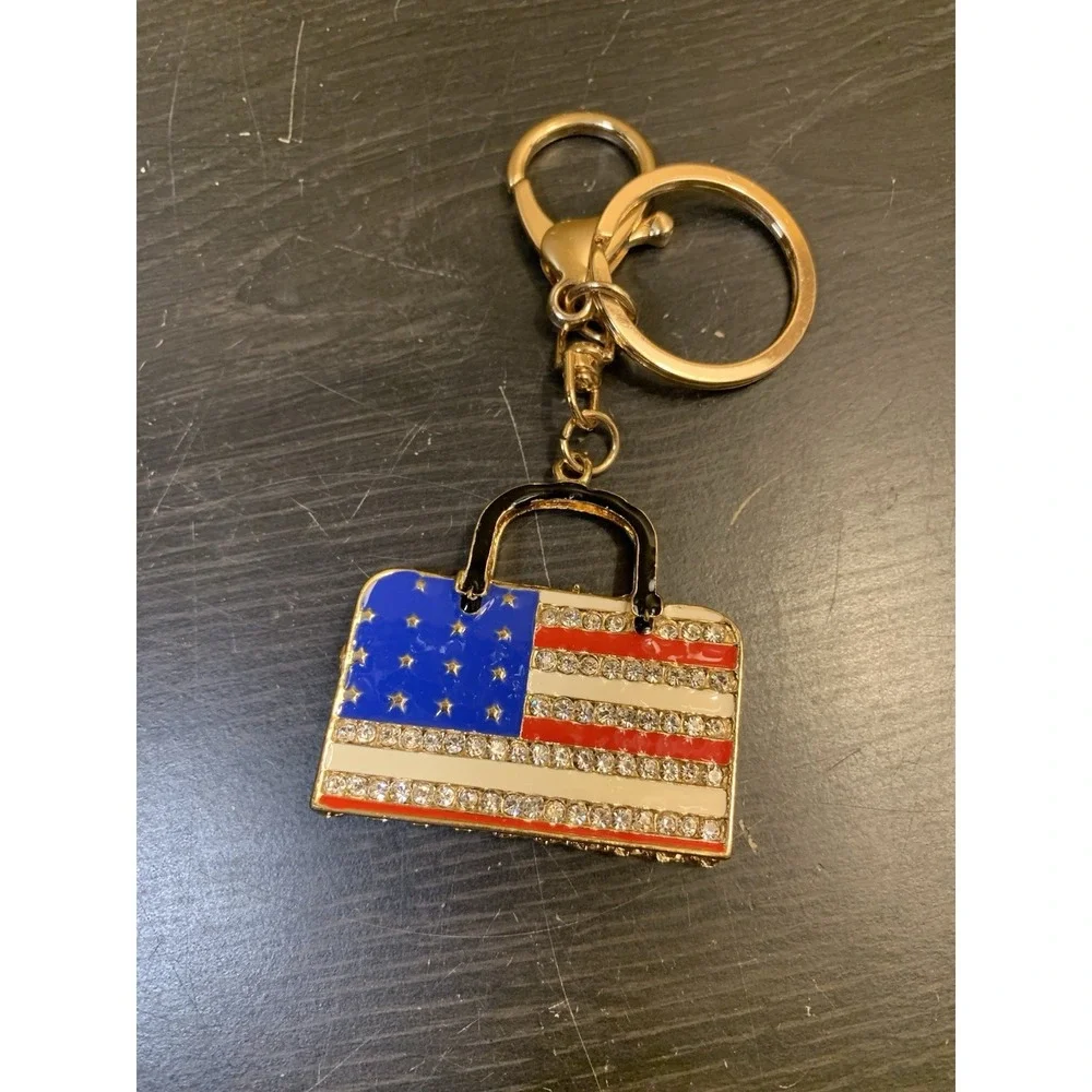 Bag‎ Charm Keychain – Luxury, American Flag, Queen, USA Bling Bag Charm Keychain